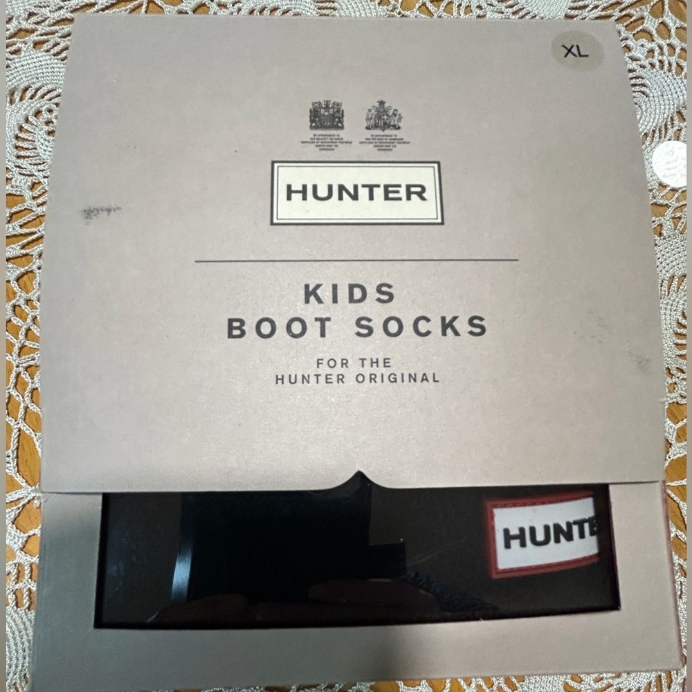 Hunter Kids Black Boot Socks XL